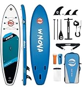 WNOVA 11' x 34" x 6" Stand Up Inflatable Paddle Board with SUP Accessories and Camera Mount, Ultr...