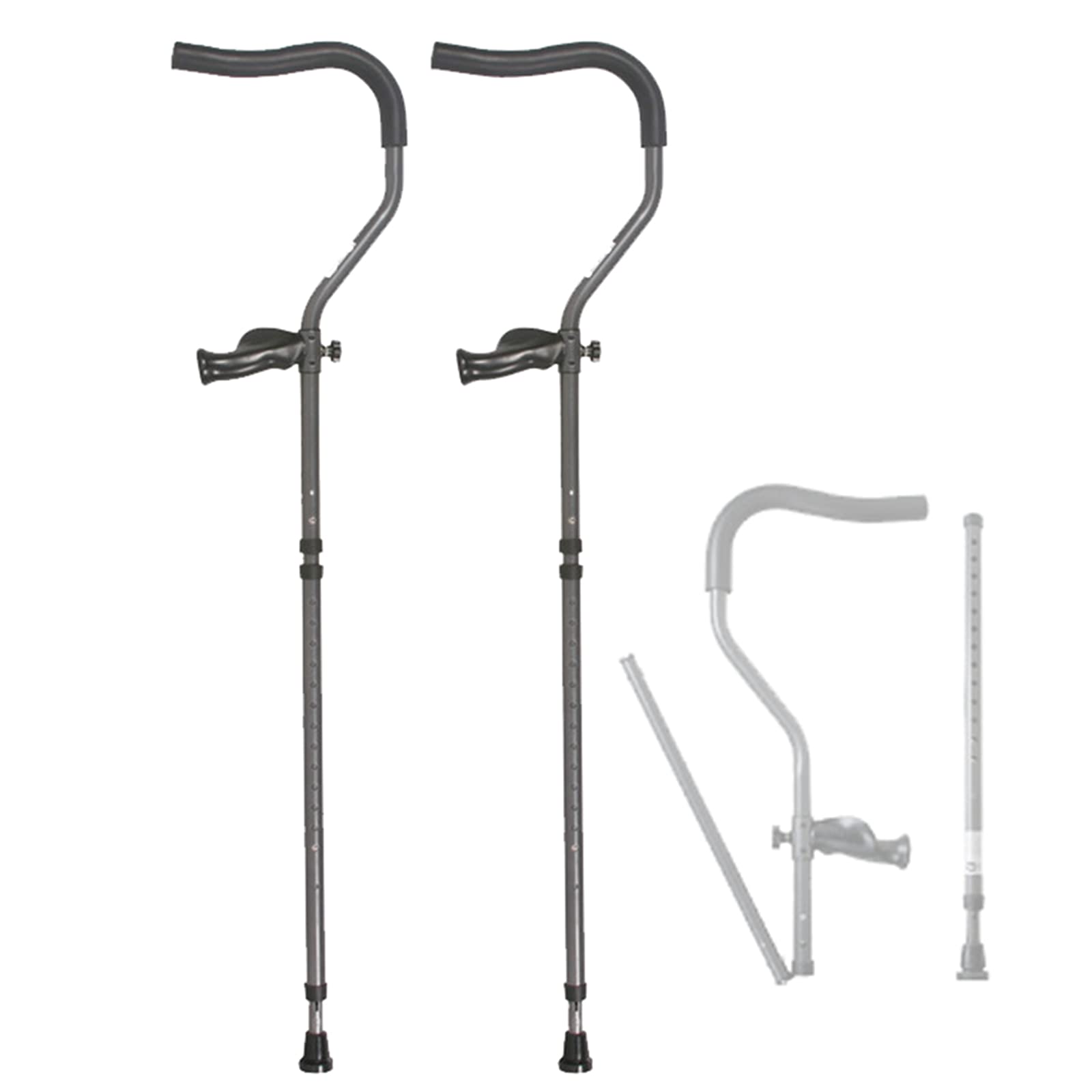 Buy MEETS 1 pair of Adult Axillary Crutches, Ergonomic,"F" type Folding