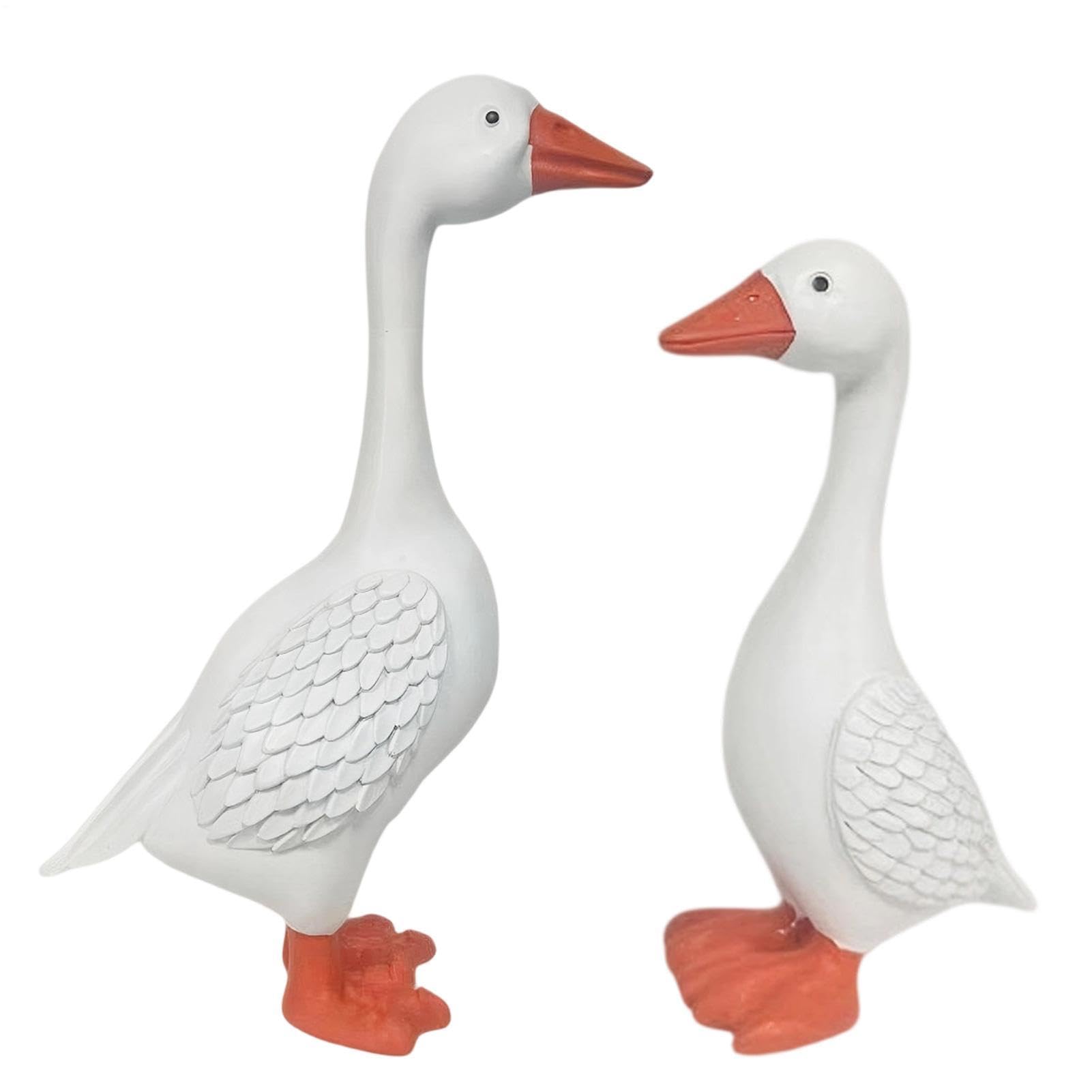 Oie ornementale pour pelouse : pack de 2 statues décoratives de jardin