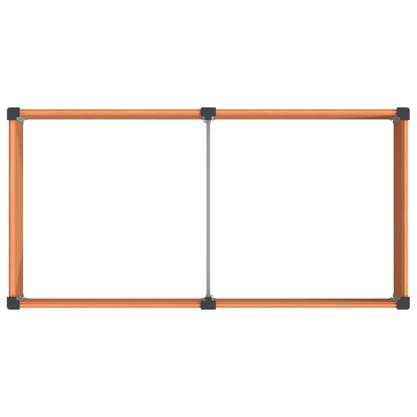 Aluminiowa podwyższona grządka z kompozytu WPC w kolorze brązowym, 100 x 50 x 54 cm, donica na rośliny z otwartą powierzchnią dna, na balkon, taras, do ogrodu, pokoju, roślin, na kwiaty