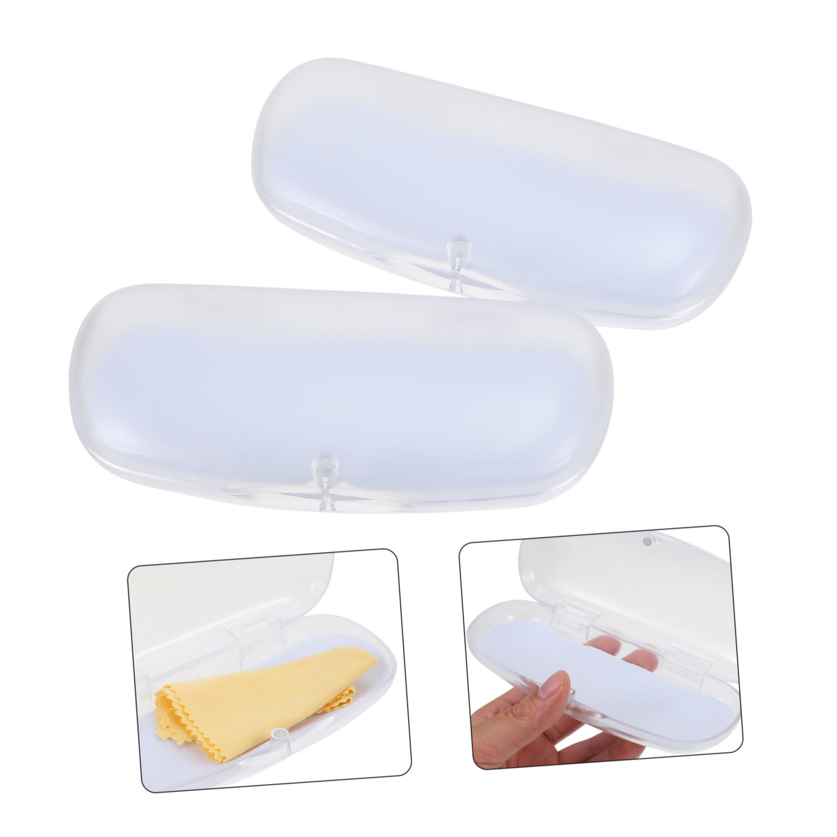 BESPORTBLE Custodia Per Gli Occhiali Bicchierini Catena Di Occhiali Pieghevole Occhiali Da Sole Doppia Custodia Per Occhiali Vetrina Per Occhiali Titolari Vedere Transparent