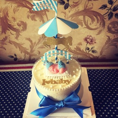 Flyparty Children's Birthday Candles With Greeting Card,Handmade Adorable Sleeping Baby Birthday Baby Shower Cake Topper Candle, Wedding Festival Party Favors Decorations (Blue Boy) #TOP3