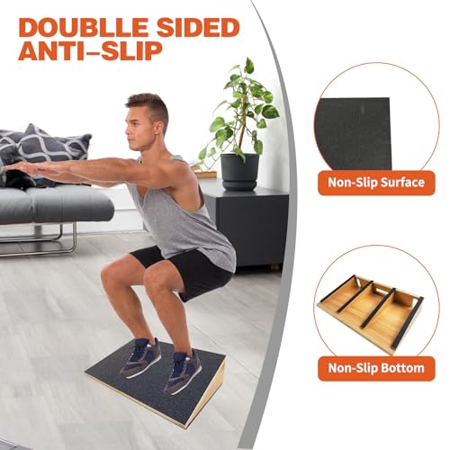 Tongmo Prancha Inclinada para Alongamento de Panturrilhas, Prancha de Agachamento com Joelhos Sobre