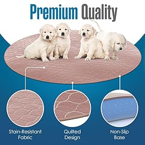 Puppy Pee Pads for Dogs, Puppies Whelping Pad, Reusable, Washable, Large, Brown, Round, 1Pk, 48" x 48", Non Slip, Waterproof Mat, Absorbing, Pet Training Supplies, Dog Playpen Crate Liner | Houseables Puppy Pee Pads for Dogs, Puppies Whelping Pad, Reusable, Washable, Large, Brown, Round, 1Pk, 48″ x 48″, Non Slip, Waterproof Mat, Absorbing, Pet Training Supplies, Dog Playpen Crate Liner | Houseables