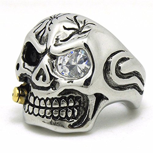 Image of Genuine Stainless Steel Ring Jewelry for Men Fashion Punk Biker Skull Rings