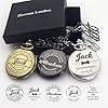 howson london Personalised Laser Engraved Pocket Watch Custom Fob Watch Present for Best Man Usher Groomsmen Wedding Favours Birthday Valentines Graduation Fathers Day Gift (Style 1, Black) #4