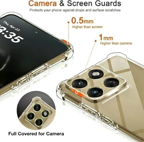 Image of Lustree Back Cover Transparent Case Compatible with Motorola Moto Signature 5G | Clear TPU Shockproof Case with Four Corner Protection & Raised Camera Guard | Slim Protective Cover