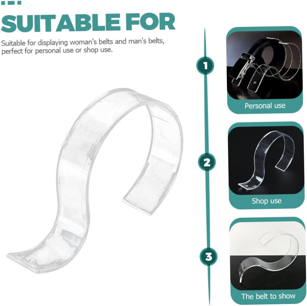 5pcs Transparent Acrylic Belt Display Holder Rack Organizer for Men and Women Compact Belt Stand for Closet Storage and Showcasing Special Occasions