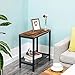 HOOBRO Side Table, Narrow Small Nightstand with Flat or Slant Adjustable Mesh Shelf, End Table for Small Spaces, Easy Assembly, Industrial Design, Rustic Brown BF22BZ01