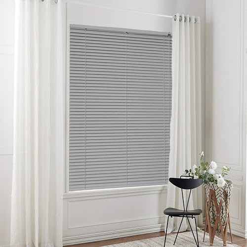 Taiyuhomes Aluminum Venetian Blinds Window Shutter Blinds For Windows Bathroom Kitchen Blinds Venetian Blind Easy Fit Curtains (grey 60x130cm(WxH))