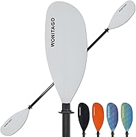 Vista 11 de Remo de kayak con eje de fibra de vidrio y hoja de nailon reforzado, remos de kayak ajustables, 3 piezas, 90.6-98.4 in/90-98 pulgadas, 82.7-90.6