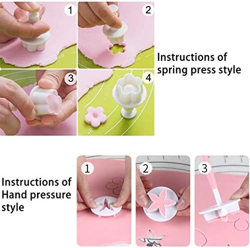 VONUOBEY 14 Sets (46pcs) Flower Fondant Tools Cake Sugarcraft Decorating Kit Cookie Mould Fonant Icing Plunger Cutters Cake Tools
