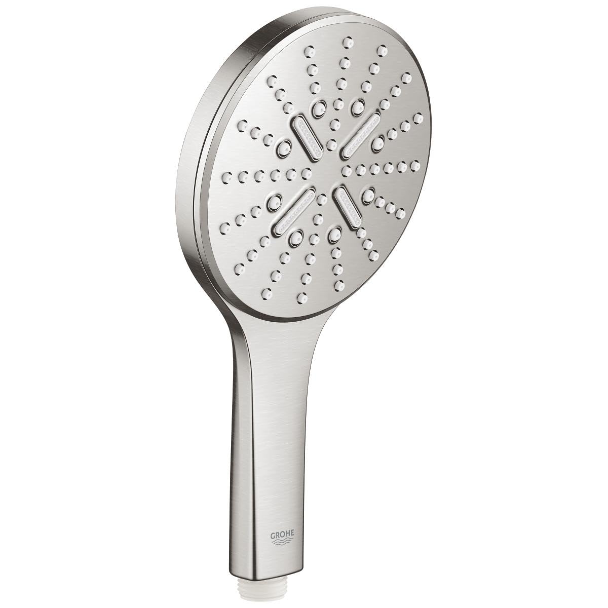 GROHE Rainshower SmartActive el duşu (su tasarruflu, 3 püskürtme türü, kireç önleyici sistem), supersteel, 26574DC0
