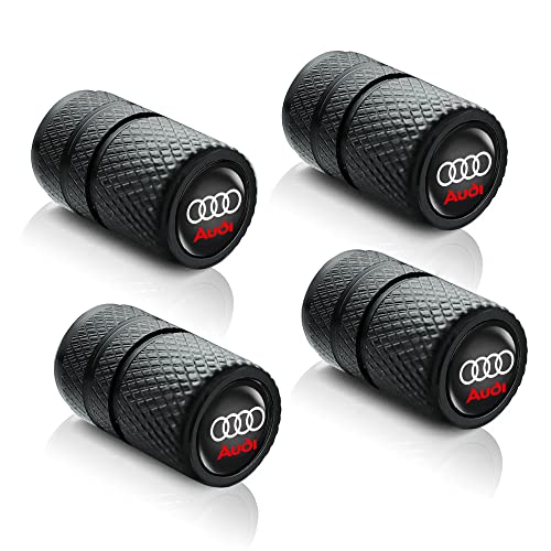 Aluminum Alloy Tire for Audi Valve Stem Caps, 4 Pack Universal Car Wheel Tire Valve Caps, Universal Stem Covers for Cars Trucks Motorcycles SUVs and Bikes
