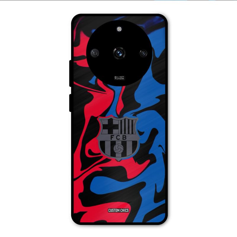 Image of PrintShield FC Barcelona Comic Back Cover for Realme Narzo 60, Shockproof Printed Phone Case with Soft TPU Sides & Anti-Slip Grip