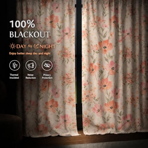 Image of STITCHNEST 'Whispering Gardens Series' Premium Heavy Polyester 100% Blackout Curtains 7 Feet Long Set of 2 | Door Curtain 7 Feet x 4 Feet | Perfect for Home Decor
