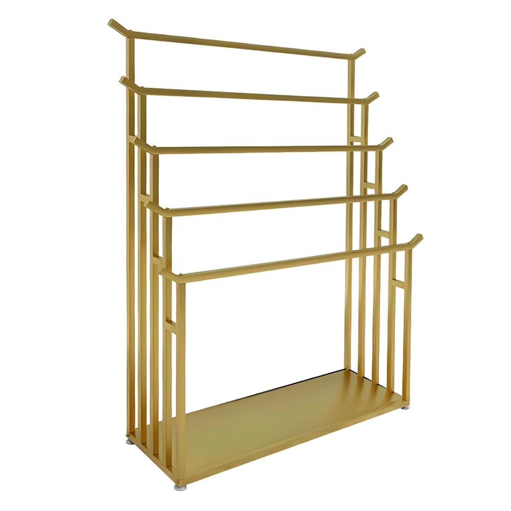 Jkjzsalj Gold Retail Display Racks,Multifunctional Scarf Blanket Storage Rack,Floor Standing Metal Organizer Holder For Clothing Store,Easy Assemble,-150X40x150cm,-80X40x150cm