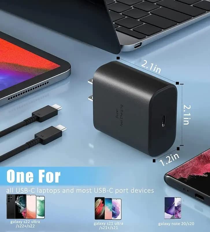 Image of Original 45W Super Fast Power Travel Adapter with Type C to C Cable Compatible with Samsung Galaxy S23 Ultra,S23 Plus,S23,S22 Ultra,S22 Plus,S22,S20FE,S21FE,A72,A52,A32,F23,F62,M51