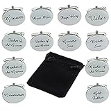 1 Pair Mens Silver Oval Wedding Cufflinks Groom Best Man Usher Page Boy Cuff Link Gift
