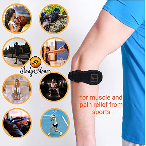 Bodymoves Tennis Elbow Brace (2Pcs) Plus Hot And Cold Ice Pack Support Gear For Sports Daily Use To Reduce Joint Pain And Treat Tendonitis Bursitis, Basketball Golfers Elbow, Gym #TOP6