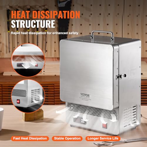 Image of VEVOR Electric Kiln, 1500W Melting Furnace Max Temperature 2192℉ /1200℃, Stainless Steel, for Wax Casting, Clay DIY, Metal Tempering, Glazing on Pottery, Silver