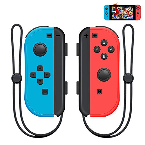 SINGLAND Wireless Controller (L/R) for Nintendo Switch, Remote Bluetooth Switch Controller with Double Shock and 6-Axis Gyro(Red and Blue)