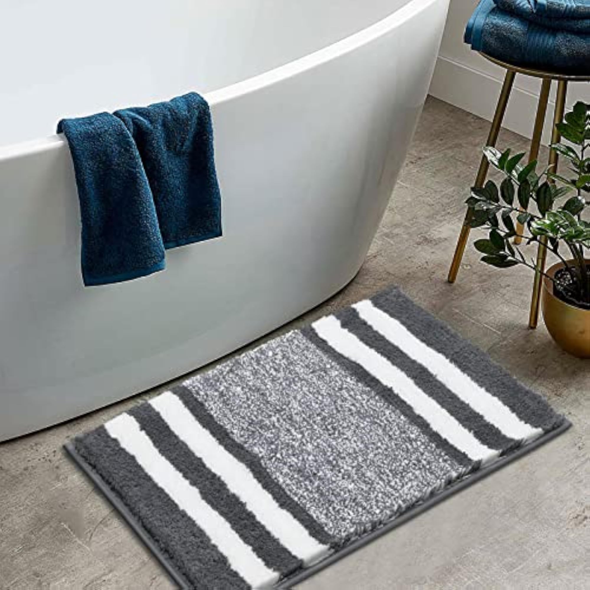 Soft 45 x 65 cm Bath Mats, Microfiber Fluffy Rug