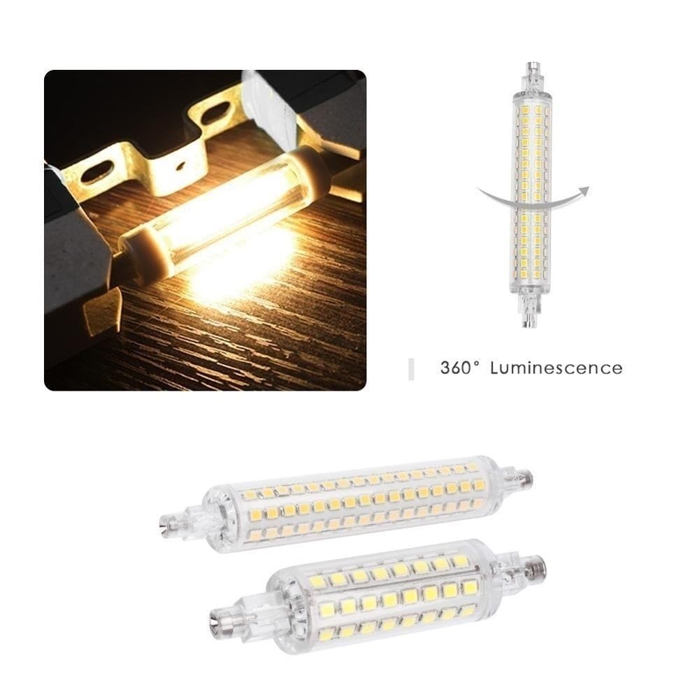 1fortunate Paquete de 10, lámpara Led de maíz R7S regulable AC220V 78mm/118mm/135mm/189mm bombilla de foco(Cold White,36LED 4W 78MM)