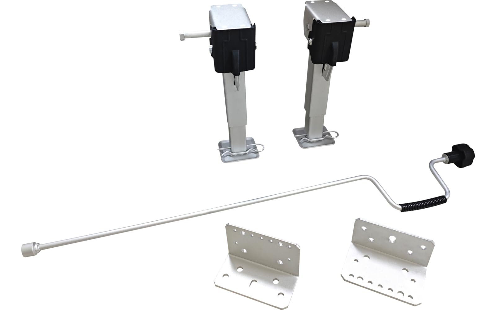 BERGER Kurbel-Hubstütze | Stützen Set Wohnwagen Stützlast 500kg pro Stütze | klappbare Stützfüße zur Stabilisierung für Caravan Wohnmobil & Anhänger | Stützbock höhenverstellbar (290-460 mm)