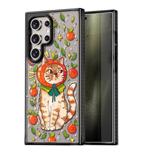 Rosarnnah for Samsung Galaxy S24 Ultra Case Aesthetic Black, Kitty Cat