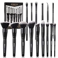 Makeup Brushes Set: Zoreya 15 Pcs Foundation Brush Set With Soft and Cruelty-Free Synthetic,for Cosmetics Foundation Concealers Powder Blush Blending Face Eye Shadows Brush Sets