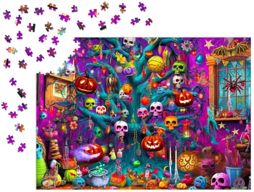 Halloween Puzzle 1000 Pieces for Adults - Haunted House, Skulls & Pumpkins Spooky Art | Matte Anti-Glare Finish | Fun & Challenging Puzzle | 27x19 in | Unique Gift | Enjoy - image 8