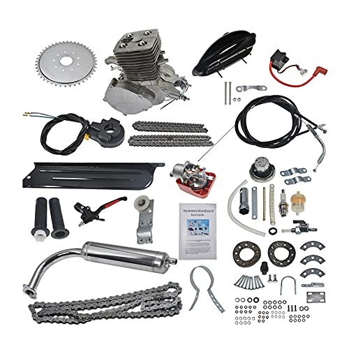munirater 2 Stroke 100cc Bicycle Engine Kit, Bike Motorized 2 Stroke Petrol Gas Motor Engine Kit for 26inch 28inch Bicycle