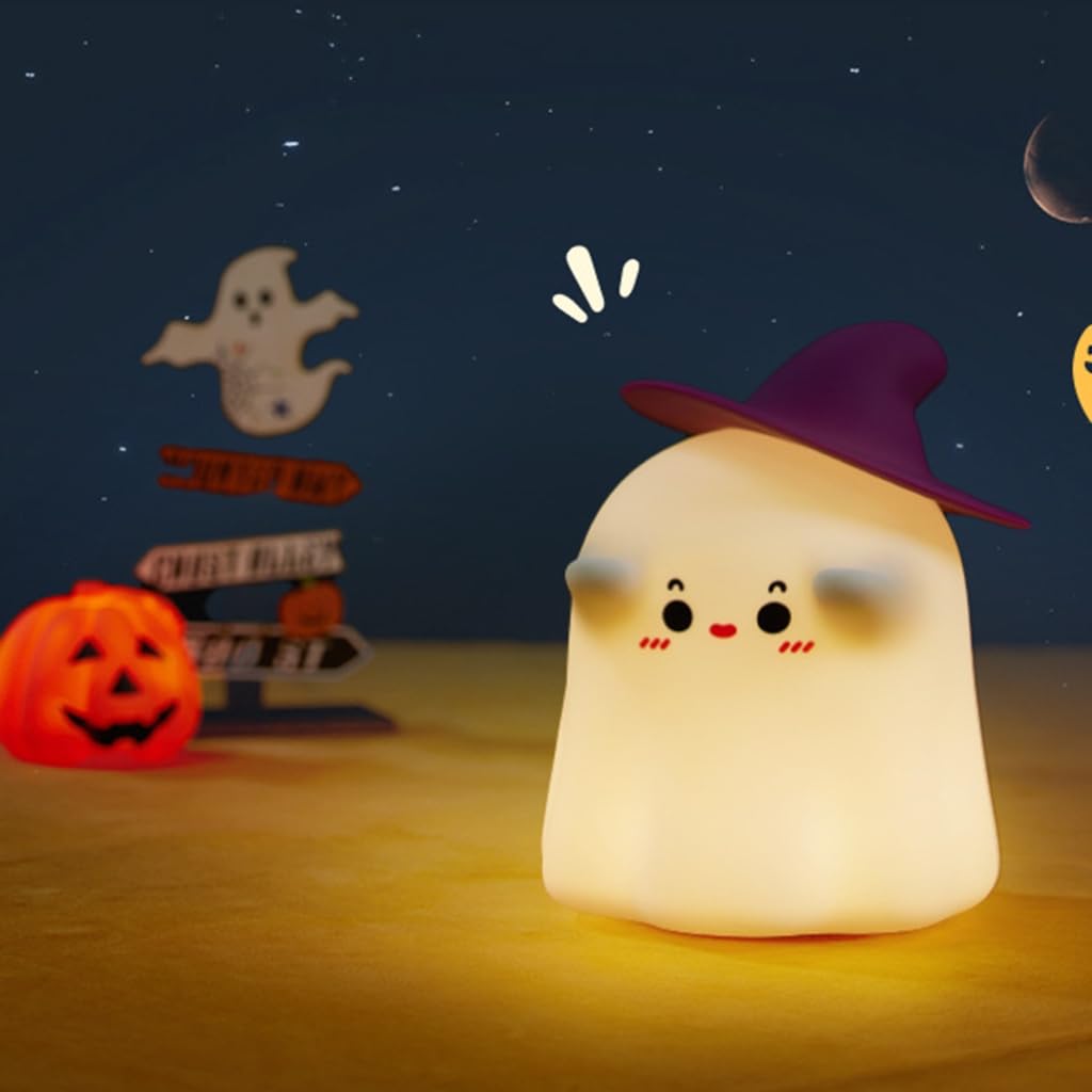 Silicone Specter Veilleuse étanche en silicone à intensité variable pour chambre d'enfant