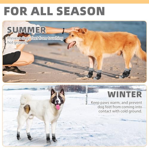 KOOLTAIL Rutschfeste Hundesocken, doppelseitige Griffe, Woof Hundesocken zum Lecken, um Kratzer auf Hartholzb?den zu verhindern, Outdoor-Hundeschuhe und Pfotenschutz f¨¹r kleine, mittelgro?e und gro?e