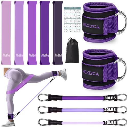 Image of Resistance Bands Set - Resistance Band and Adjustable Ankle Exercise Bands with Cuffs Great Equipment for Training, Working Out, Yoga,Home Gym with Training Guidance & Carry Bag,Set of 8