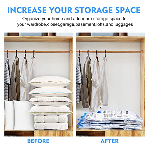 Dbdszyh Vacuum Compression Storage Bags With Hand Pump Reusable Vacuum Sealer Compression Space Saver Bag - 8-Pack (Jumbo) #TOP4