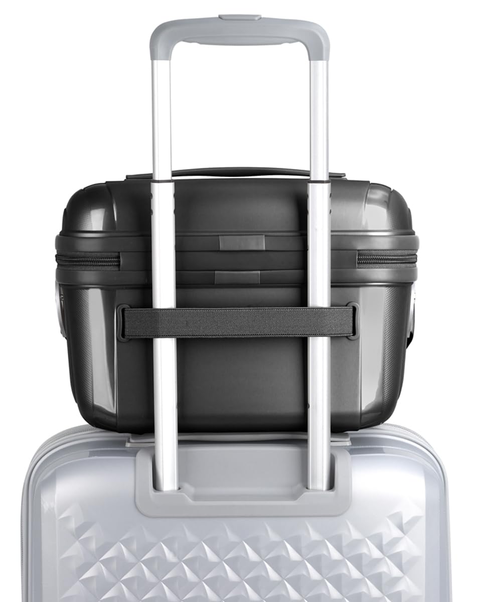 Gabol - Neceser de Viaje Rígido Queens 32x23x19 cm - Peso 0,83kg con Capacidad 13,7L - Acople a Maleta y Clasificador Interior - Diseño Español en Polipropileno - Resistente y PVC Free - Negro