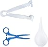 XUKE Sterile 40 Blue Umbilical Cord Clamps for Veterinary, Home Birth, Obstetrical Kit, Midwife Emergency Birth Supply, Ear Syringe, Snot Sucker, Mucus Sucker and Nasal Bulb Syringe
