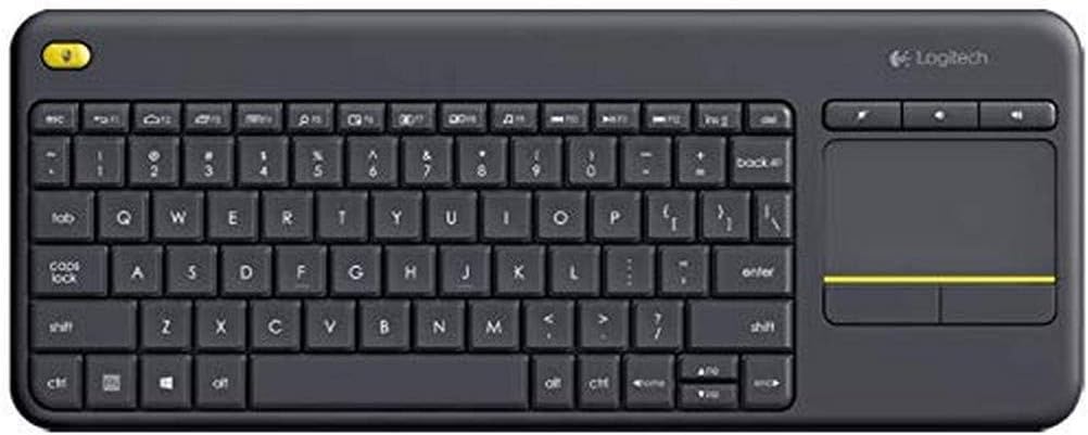 LogitechK400 Plus Wireless Touch TV Keyboard With Easy Media Control and Built-in Touchpad, AZERTY Belgian Layout - Black