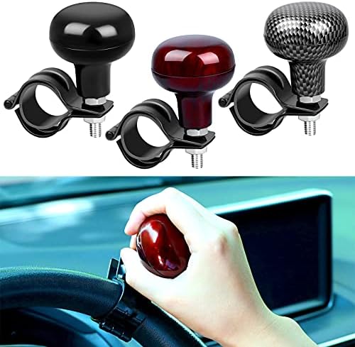 3 Pcs Car Steering Wheel Knob Premium Quality Power Handles Woodgrain Steering Wheel Spinner Booster Easy Turn Steering Ball Knob Steering Knob for Vehicles Car Truck Van Forklift Mower Tractor