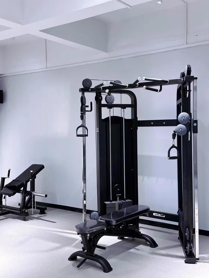 Image of Functional Trainer Cable Machine, Cable Crossover Machine with Full Body Workout Attachments, Height Adjustable Pulley System with Dual 150lb Weight Stacks for Home Gym