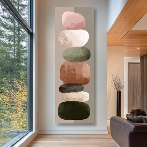 Tableau mural etroit art abstrait contemporain pour habiller un couloir ou un bureau