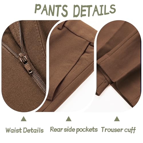 Tuxedo Suits for Men 4 Pieces Suit Peak Lapel Double Breasted Blazer Shirt Jacket Pants Set with Black Floral Tie4