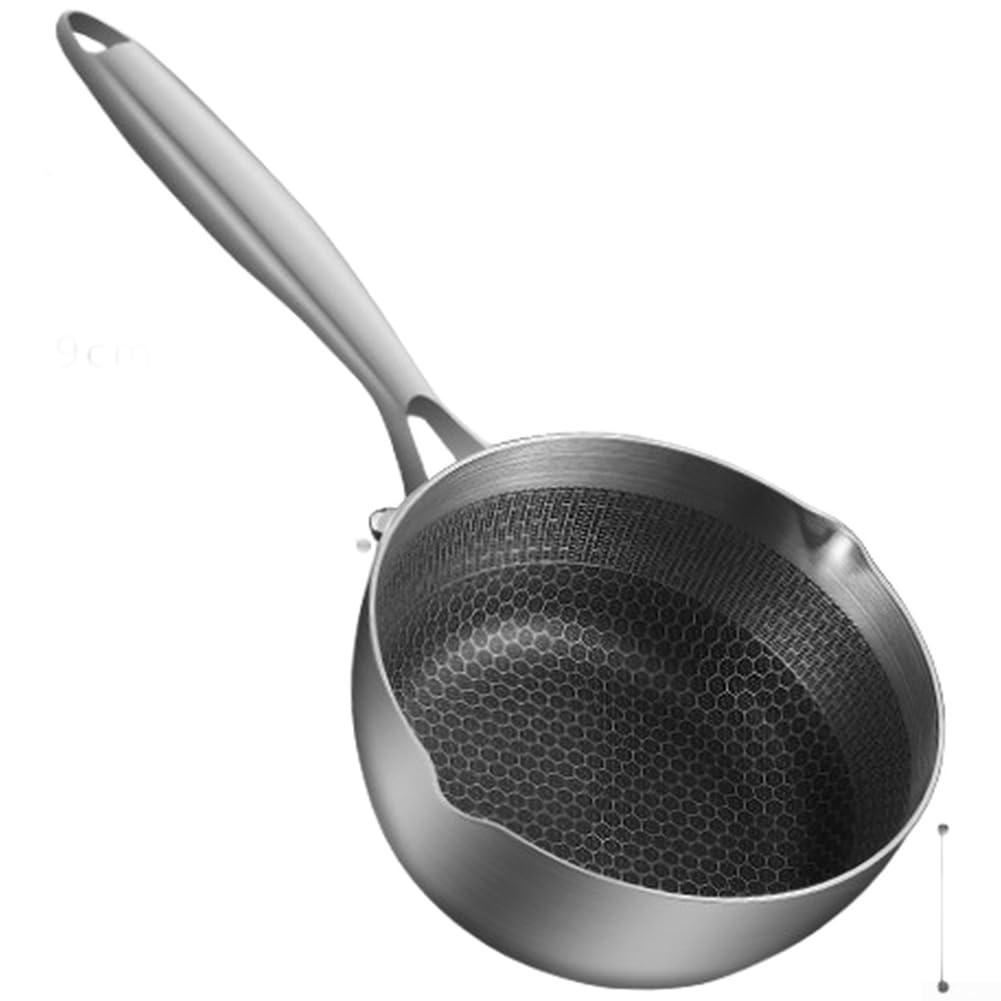 Cazo para leche para acero 304 18cm Tapa Vidrio Inducción Cazo