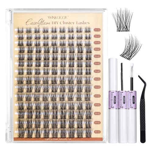 Image of Lash Clusters Kit Manga Natural Eyelash Clusters, C Curl 10-16mm | Wispy Natural DIY Lash Extension Kit, Bond and Seal Tweezers Included, 126pcs