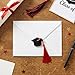 codree 40 Pcs Felt Graduation Cap Sealing Labels, Self-Adhesive Graduation Hat Envelope Stickers with Tassel, Grad Cap Seals Stickers for Envelopes College High School Grad Party (Red)