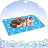 Angelpet ペット ひんやりマット【ペット専門家監修】犬 猫 夏用 クールマット 冷感ジェル 冷却マット ひんやりシート 暑さ対策 水・電気・冷蔵不要 折りたたみ 持ち運び 多用途 小中大型犬対応 40×30cm スノーフレーク柄