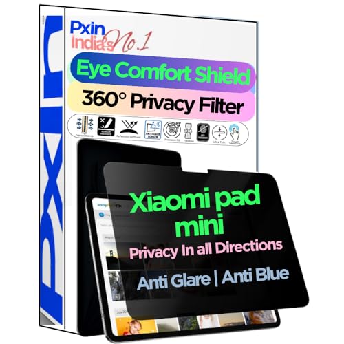 Image of Pxin Tablet Privacy Guard compatible with Xiaomi pad mini | Privacy screen protector | Anti Glare | Anti Spy Screen | Reduces blue light | 360 degree Privacy Screen | Eye Protection