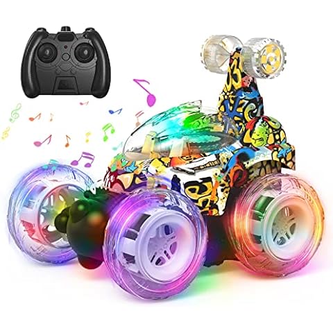 Kizeefun Coche Teledirigido 4WD con Rotación 360 y Luces LED Cover
